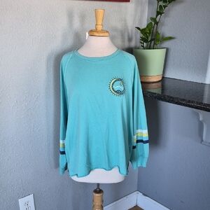 Maurices Plus Size Turquoise Graphic Long-Sleeve Sweatshirt | Size 2X